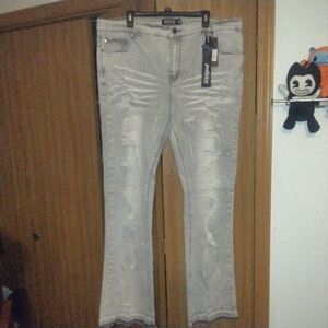 Men's Slim Straight Light Gray Jeans